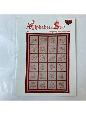 Alphabet Sue Redwork Quilt Pattern Book Betty Alderman Designs